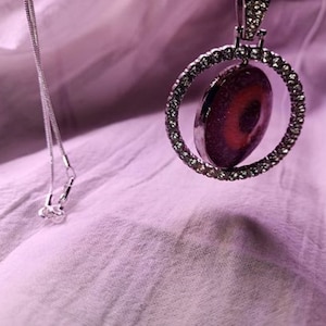 2 Sided rotatable Memorial Cremation Keepsake crystal necklace Angel with Wings Pet Memory cremains Loved One Memory Custom Pendant
