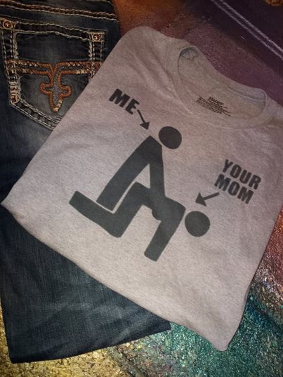 Me Fucking Your Mom Stick People Sex Funny Shirt Tshirt picture
