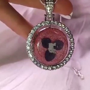 2 Sided rotatable Memorial Cremation Keepsake crystal necklace Angel with Wings Pet Memory cremains Loved One Memory Custom Pendant
