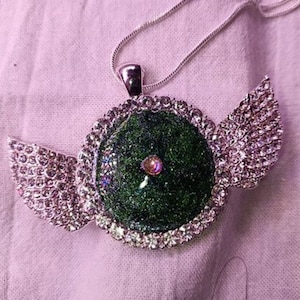 Memorial Cremation Keepsake crystal necklace Angel with Wings Pet Memory cremains Loved One Memory crystals Made to Order Custom Pendant