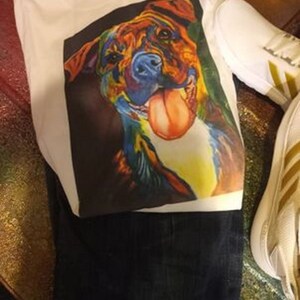 Pitbull Dog Beautiful Bright Painting like Custom Funny Shirt Tshirt Hilarious Obscene Adult Weed Marijuana