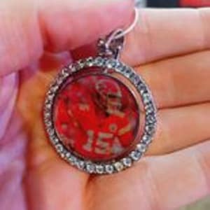 KC Chiefs rotatable 2 sided necklace with chain Patrick Mahomes 15 custom ANY Player ANY Team Kansas City Stocking stuffer pendant Football