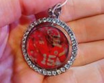 KC Chiefs rotatable 2 sided necklace with chain Patrick Mahomes 15 custom ANY Player ANY Team Kansas City Stocking stuffer pendant Football