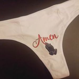 Amen Praying Funny Thong  Panties Underwear Ladies Womens S M L XL NEW  Popular Now Gag Gift Bachelorette Birthday