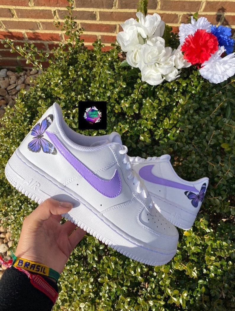 Butterfly Nike Air Force 1 Cute Sneakers Shoes Custom - Etsy