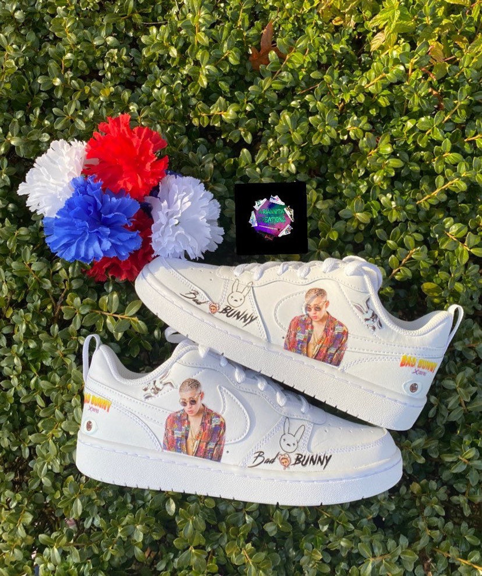 Bad Bunny Nike Air Force 1 or Court Vision Sneakers Reggaeton | Etsy