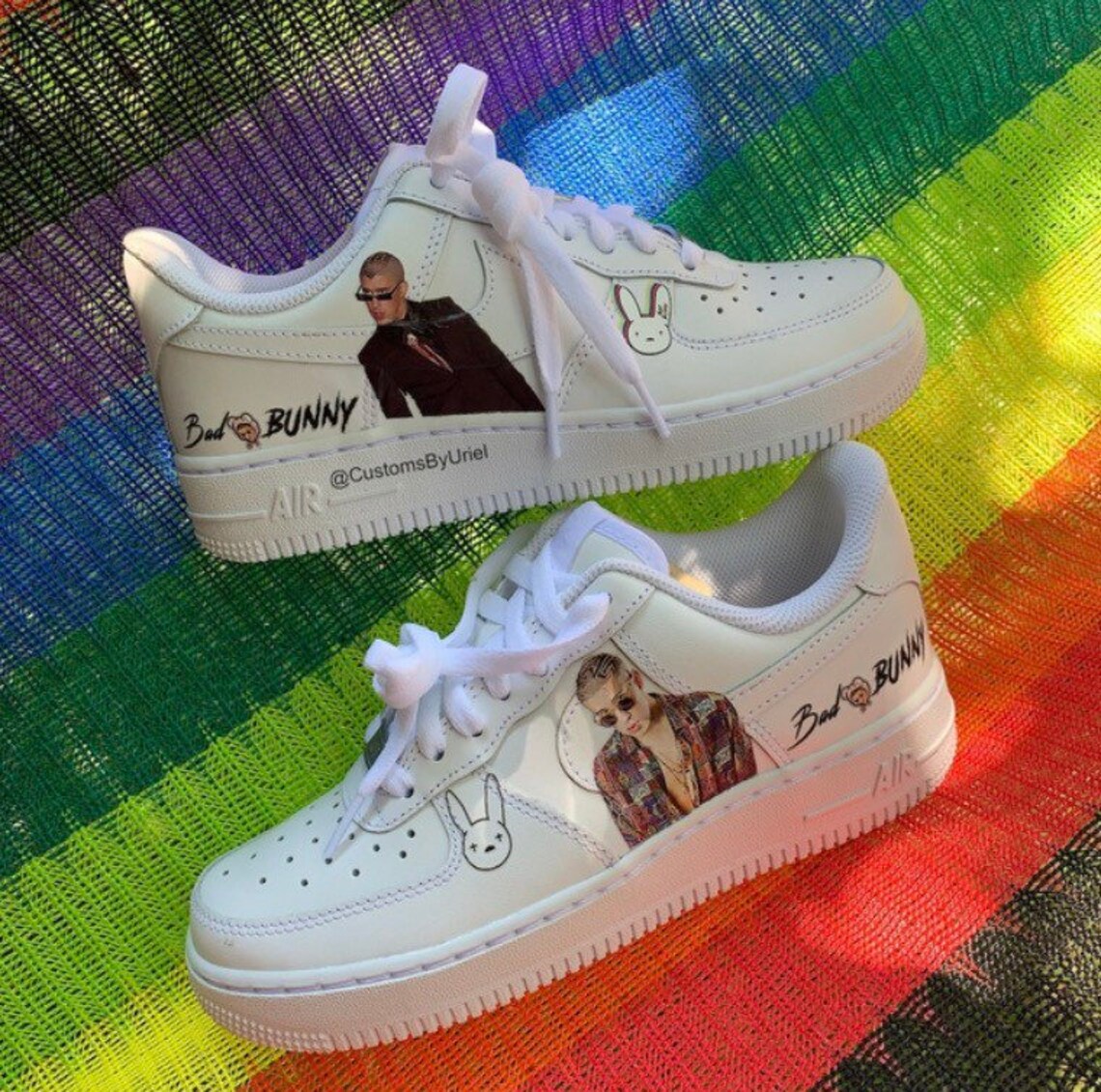 Bad Bunny Nike Air Force 1 or Court Vision Sneakers Reggaeton | Etsy