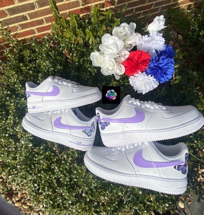Butterfly Nike Air Force 1 Cute Sneakers Shoes Custom | Etsy