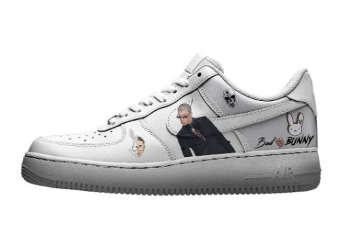 Bad Bunny Nike Air Force 1 or Court Vision Sneakers Reggaeton | Etsy