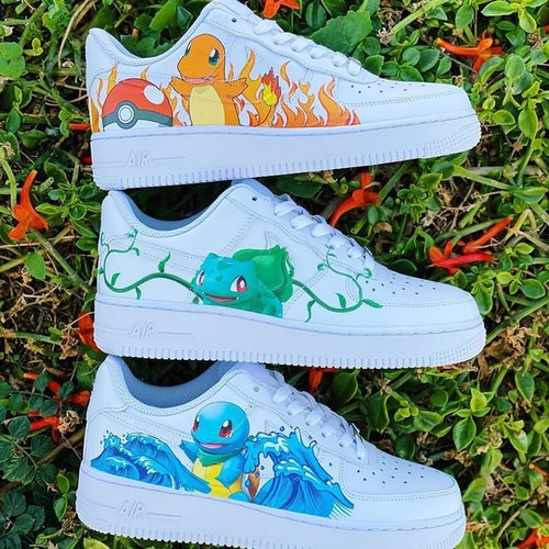 Pokémon Inspired Charmander Bulbasaur Squirtle Nike Air Force | Etsy