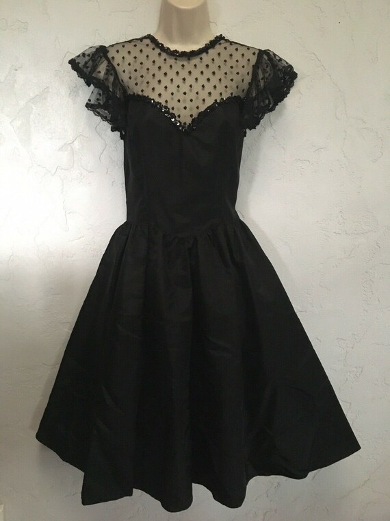 VTG 70s Gunne Sax Jessica McClintock Black Victori