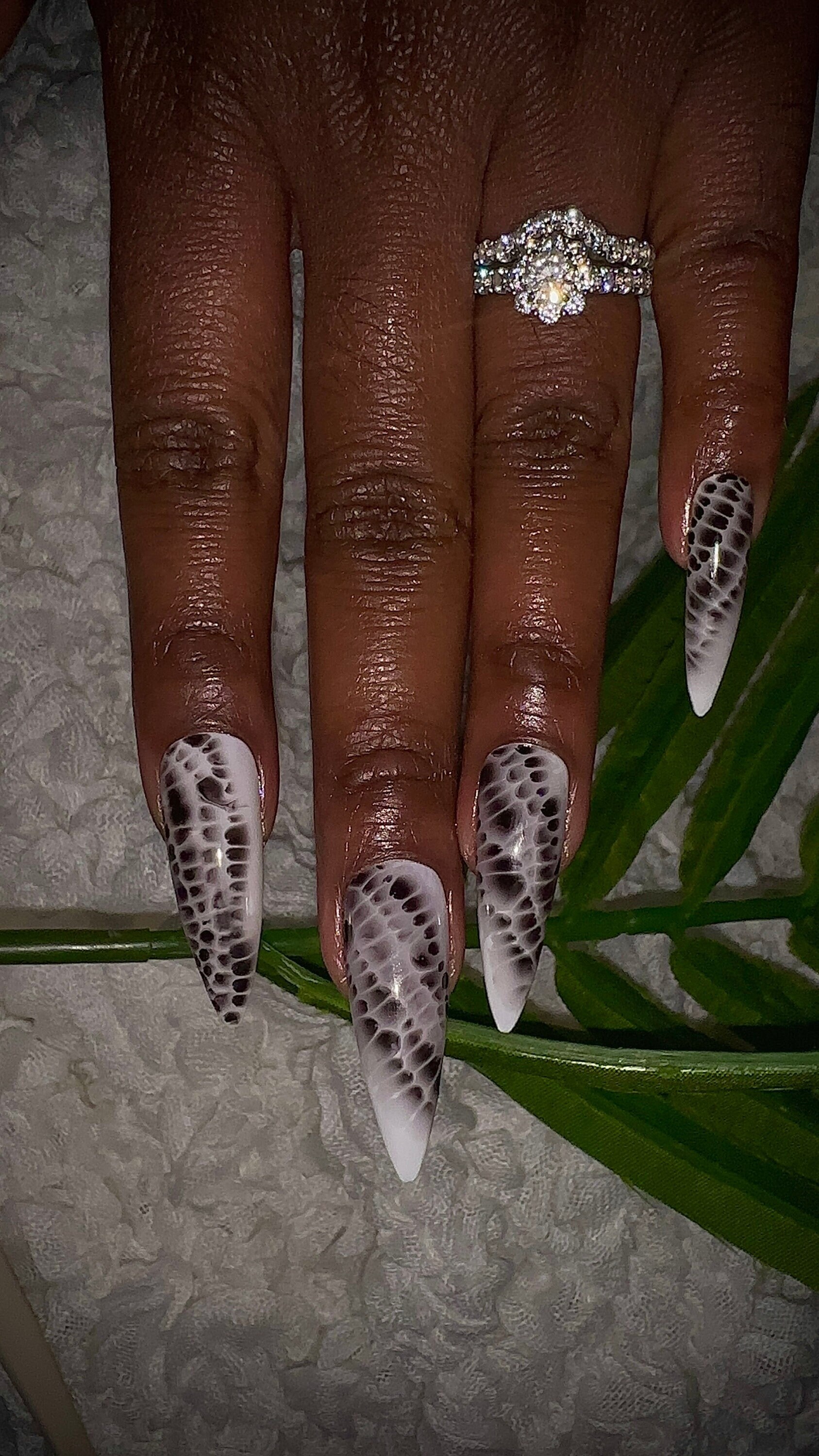 Reptile Mom Short Squoval Black Snake Skin Press On Nails – RainyRoses
