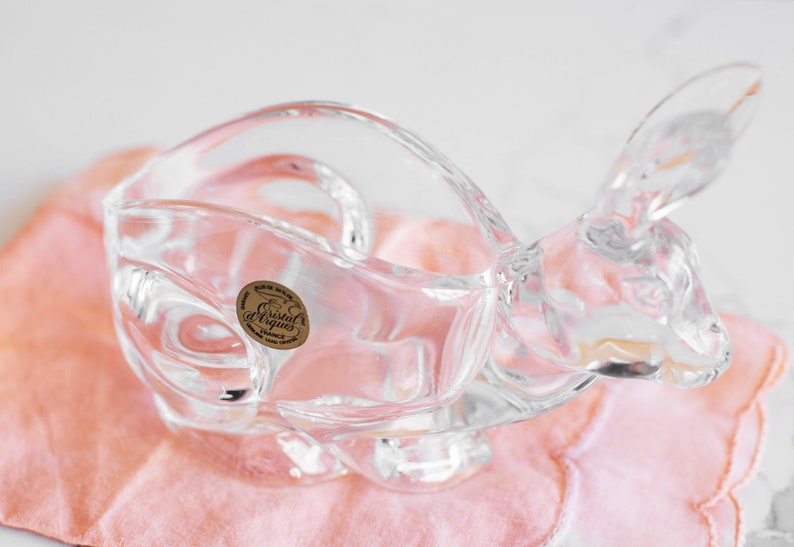 Lead Crystal Rabbit Vintage Cristal D'arques 24% Lead Crystal Bunny Candy Dish / Art Glass ...