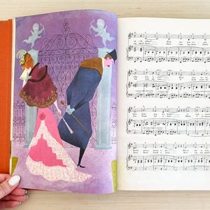 Antique Fireside Book of Favorite American Songs / 1952 / Edited by Margaret Bradford Boni / MCM Style Illustrations by Aurelius Battaglia
