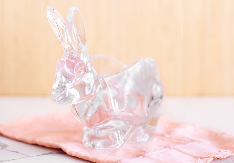 Lead Crystal Rabbit Vintage Cristal D'arques 24% Lead Crystal Bunny Candy Dish / Art Glass ...