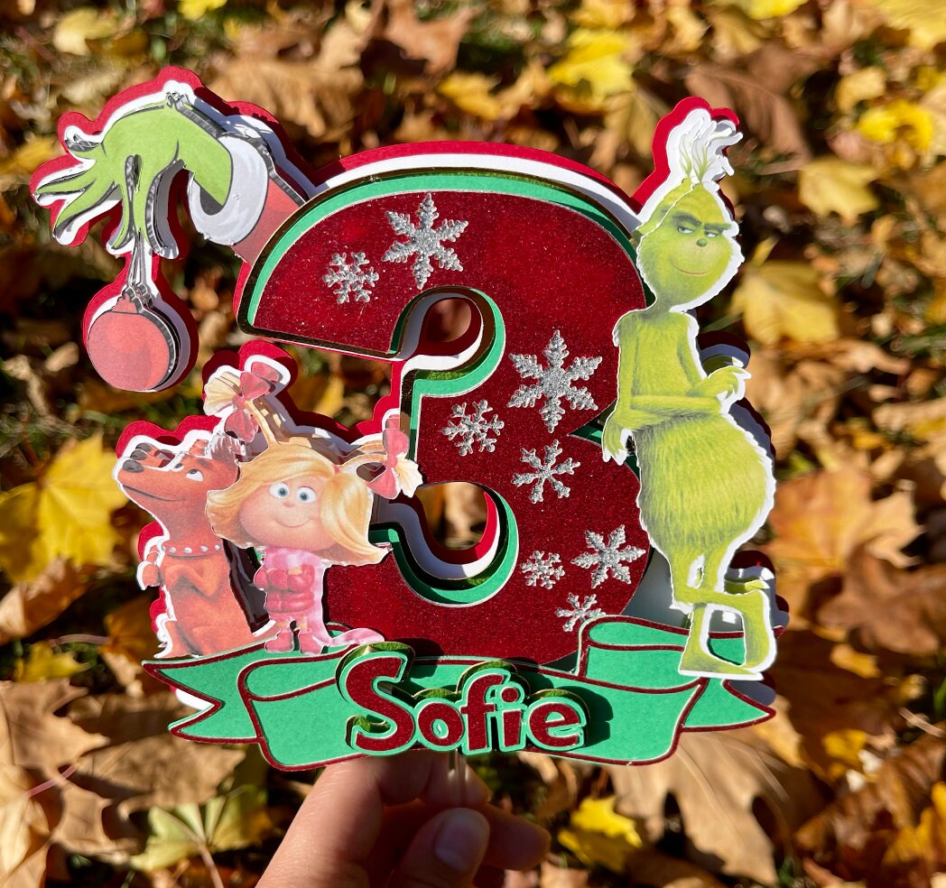 Grinch Inspired Cake Topper Grinch Cake Topper Grinch | Etsy