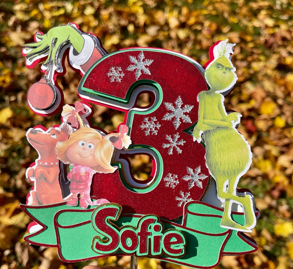 Grinch Inspired Cake Topper Grinch Cake Topper Grinch | Etsy