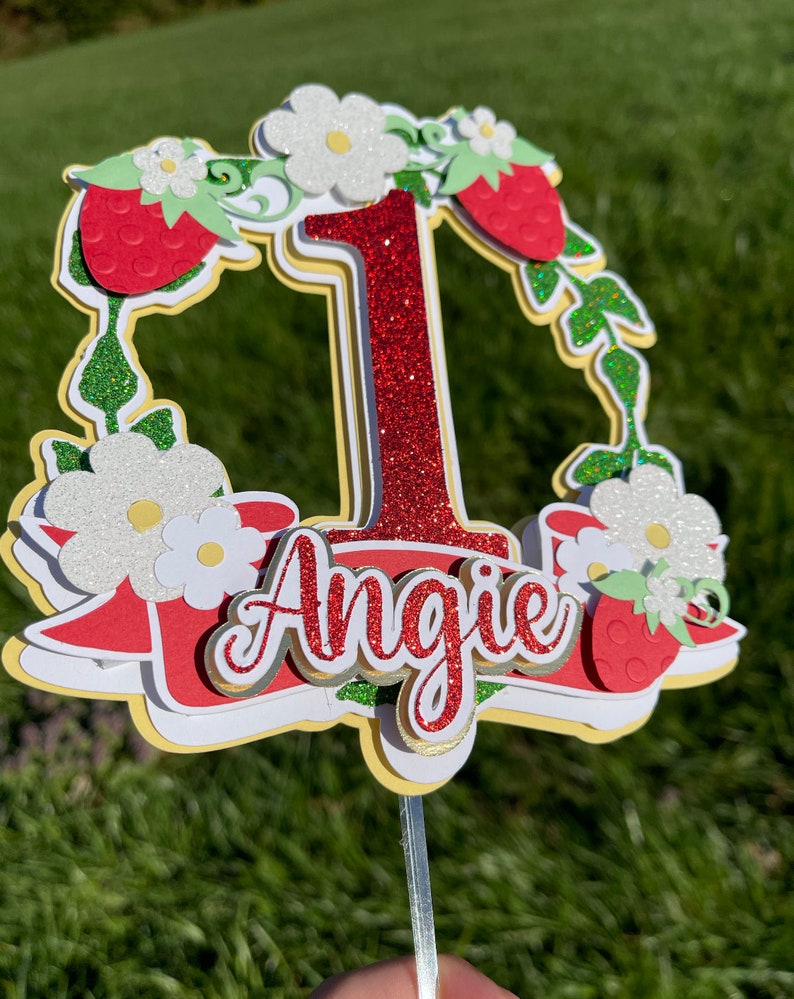 Strawberry Cake Topper Berry Sweet One Cake Topper Etsy