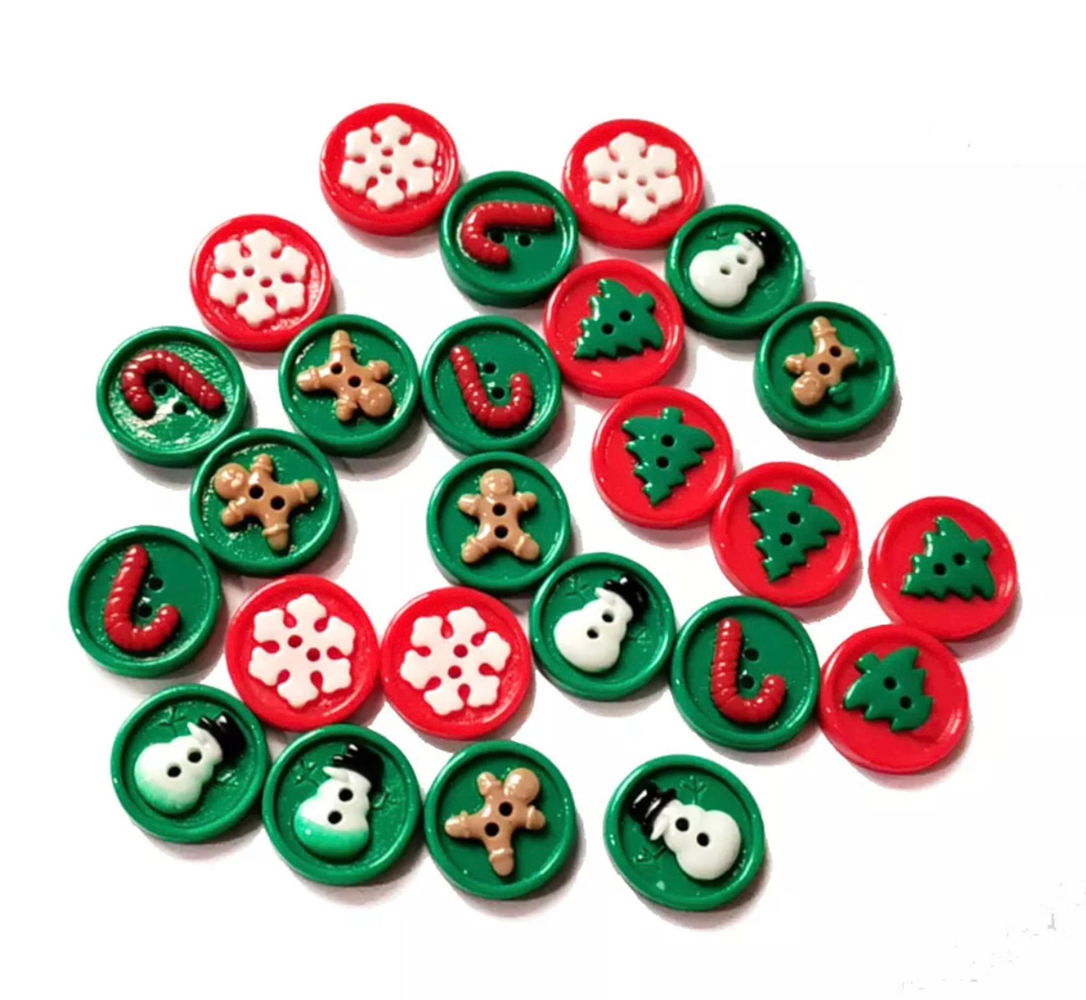 Christmas Holiday Buttons Crafting Sewing Buttons Cabochon | Etsy