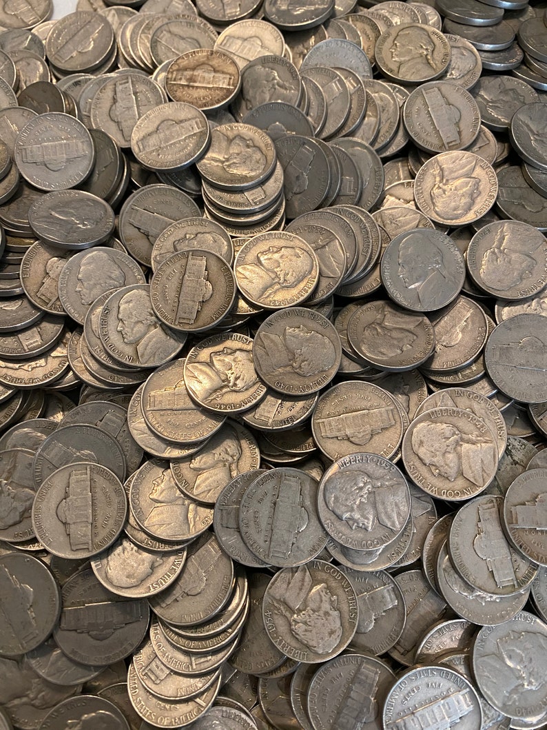 Jefferson Nickel Rolls 40 Nickels 19381964 US Coins Silver Etsy