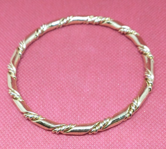 Three Vintage Gold-Tone Braid Rope Bangles - image 5