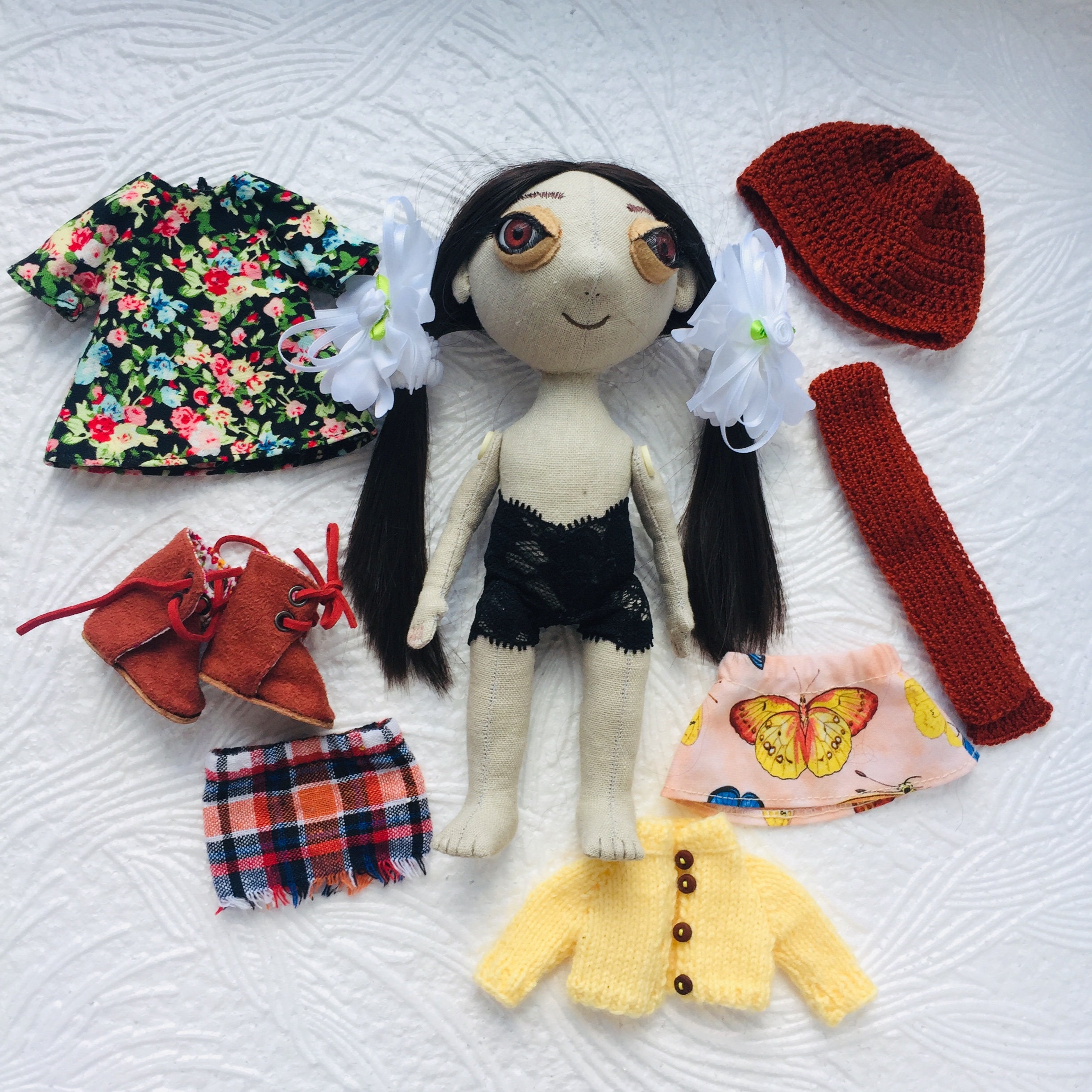 Dress up doll Handmade doll with clothes Small rag doll Cute | Etsy