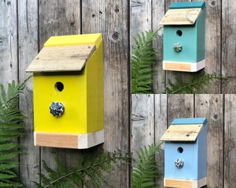 Wooden Nesting Bird Box Sparrows Etc 100% Reclaimed Materials Hand Made In UK