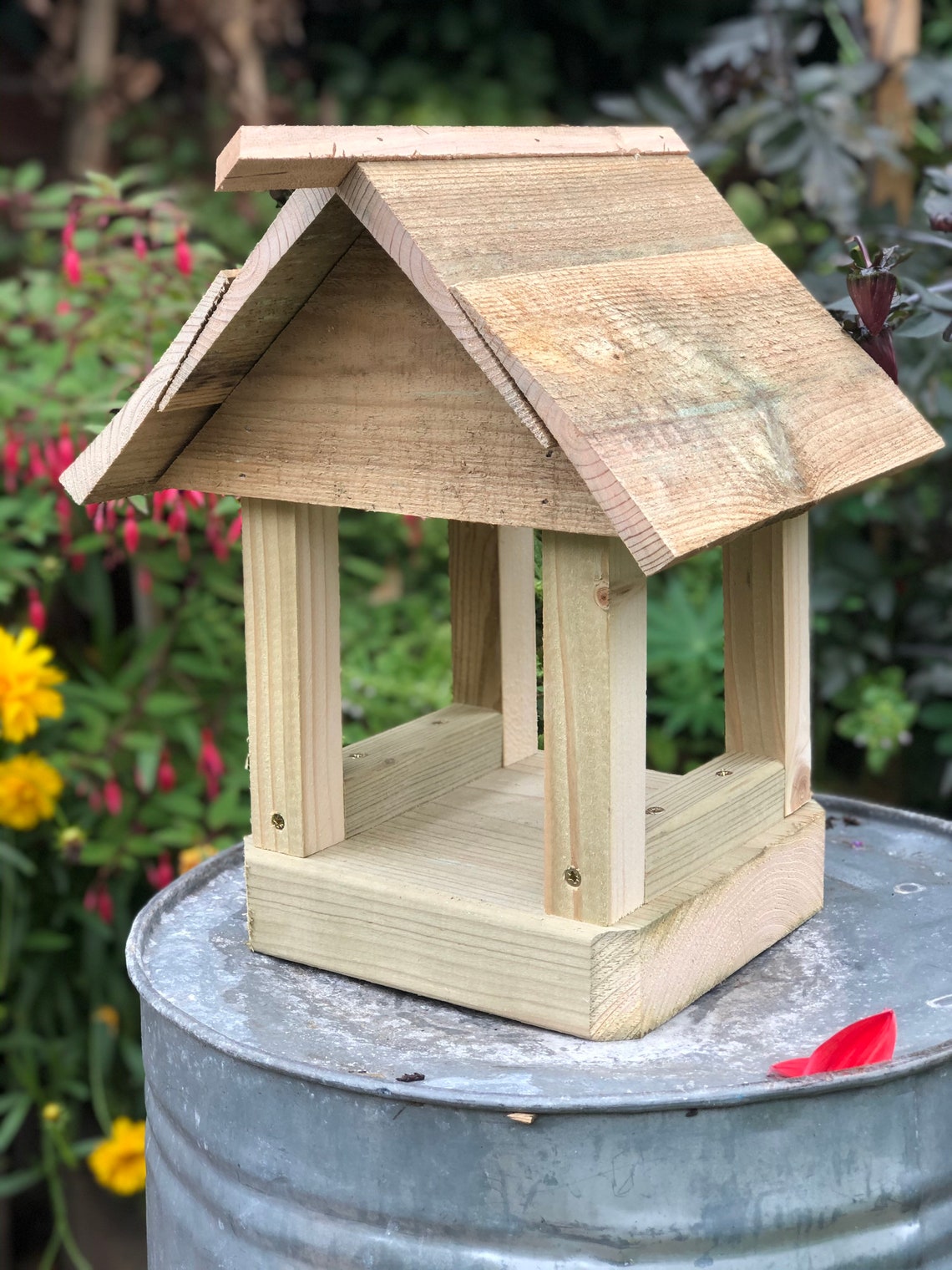 Handmade Bird Feeder Bird Station Natural Reclaimed Wood Etsy