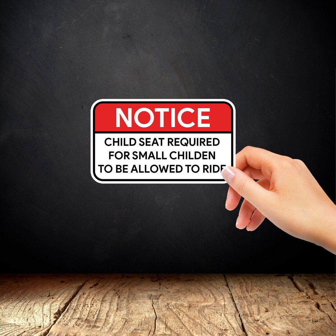 Child Seat Required Sticker 2pack Uber Lyft Head Rest Etsy