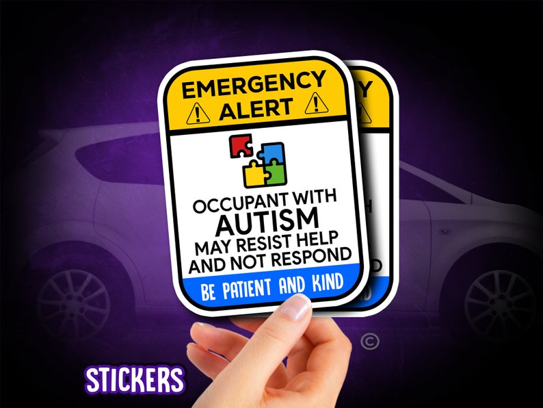 Autistic Occupant Sticker Autism Sticker (2-pack) - Decal, Bumper Sticker, Autistic Awareness ...