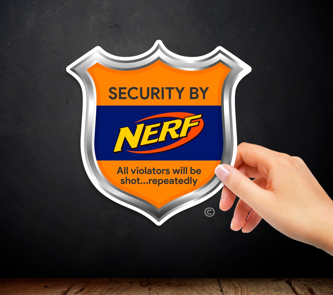 Nerf Sticker 2 Pack Funny Kids Stickers Kids Bedrooms Etsy