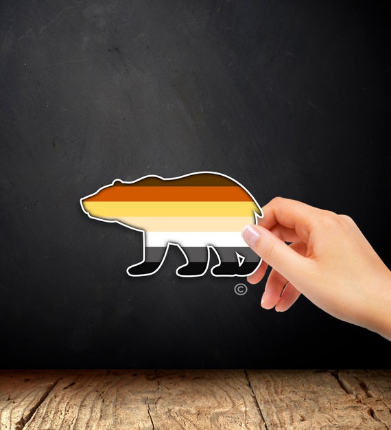 Gay Bear Pride Sticker - Vinyl Waterbottle Sticker, Decal, Macbook Stickers, Laptop Sticker