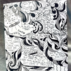 Tortured Poets Department, TTPD, Hand drawn greeting card, blank inside