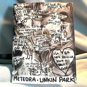 Linkin Park, Meteora, Cartão de felicitações desenhado à mão, em branco por dentro