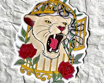 Lion Cage Sticker