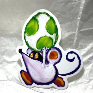 Yoshi's Island Egg-Stealing Mice Aufkleber - Glänzendes Vinyl, wasserfest und langlebig
