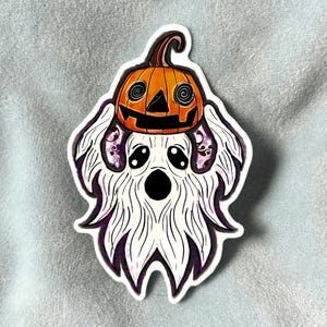 Pumpkin Ghost Vinyl Sticker – Original Halloween Art