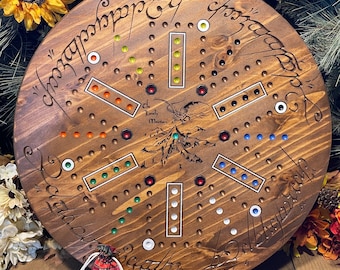 Heirloom Aggravation Board Game- The Hobbit and Lord of the Rings, Wahoo and Carbles Game, Quality Decorative Wooden Family Board Game