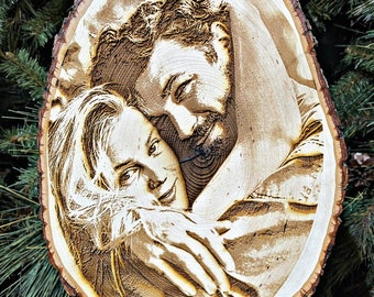 Wooden Photo Engraving Portrait