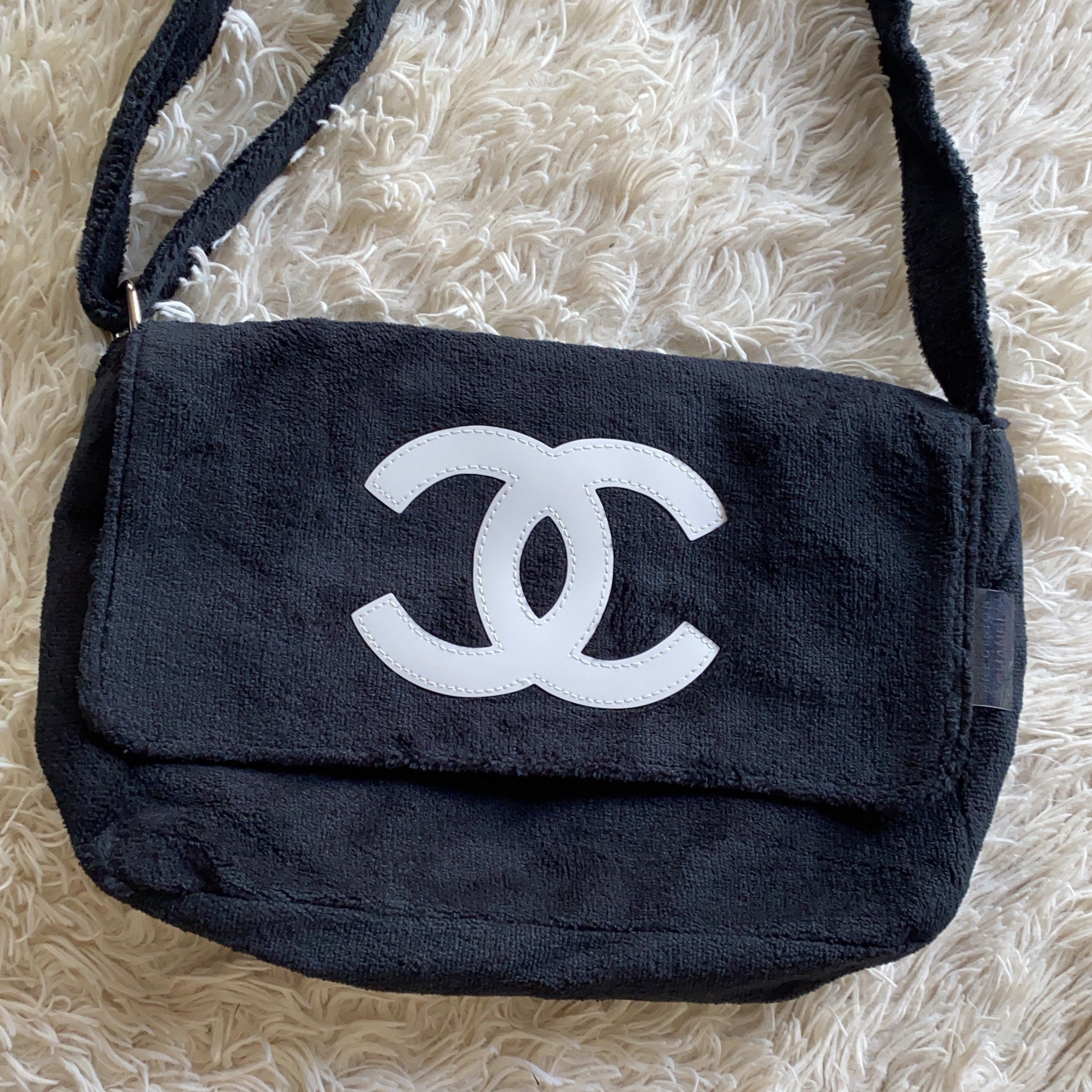 Chanel Chanel Precision Shoulder Bag in Black with White CC Logo