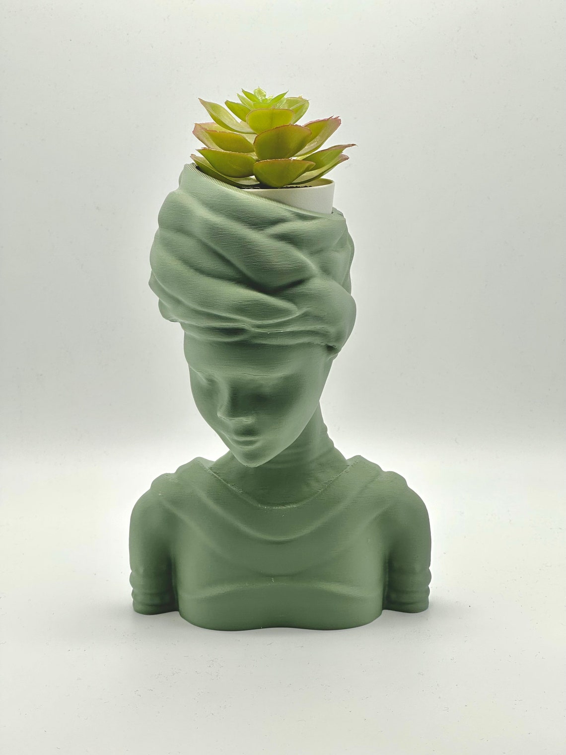 African Female Face Planter Pot Female Statue Head Vase Etsy