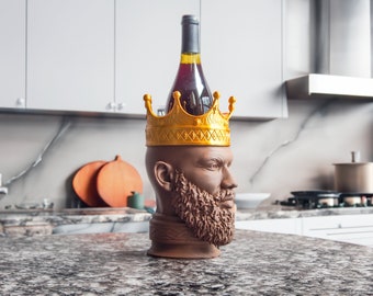 Black King Wine Holder, Father's Day, Bottle Stand Perfect Housewarming Gift