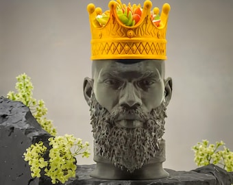 Black King Planter Pot for Plants |  Sculpture Planter