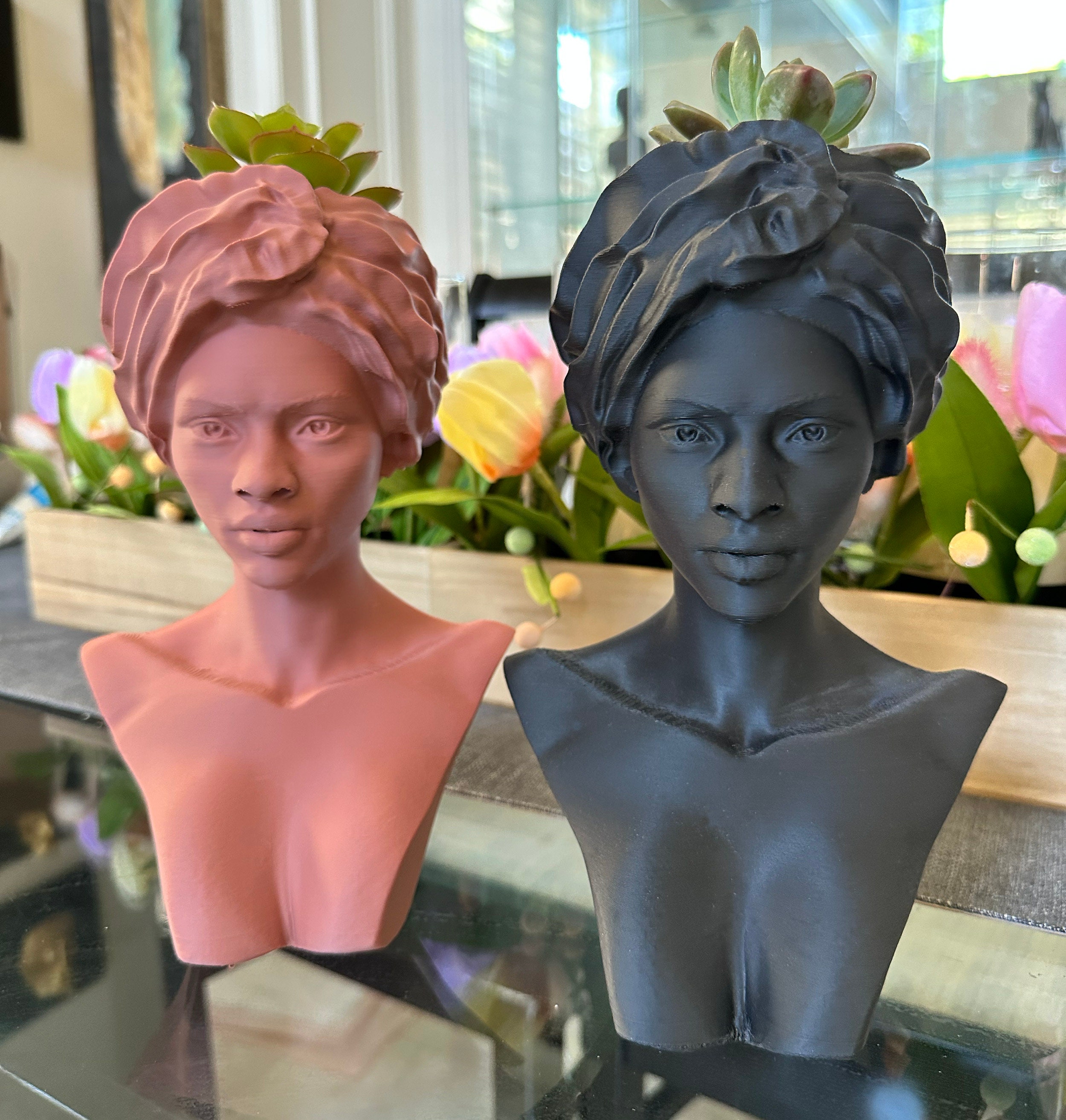 African Woman Bust Planter | Beautiful Head Planter | Black Woman Planter | Decorative Succulent Planter gift for her | Mothers Day