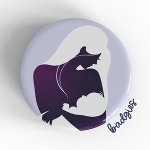 Mother Baby badgie, NICU badge reel topper, nurse gift, mom baby unit, lactation consultant, couplet care RN, newborn wellness NP, neonatal