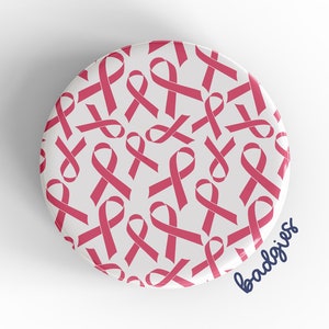 Pink Ribbon Pattern badgie, interchangeable badge reel cover, oncology nurse gift, breast cancer awareness month, surgical tech, mammogram