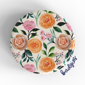Rose Pattern badgie, retractable badge reel cover, labor and delivery nurse, CTRS, vet med gift, public health, pediatrician, dietician