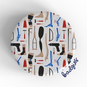 Ortho Pattern badgie, sports medicine badge reel cover, doctor, orthopedic surgeon, ortho nurse gift, podiatrist, podiatry RN, feet and legs