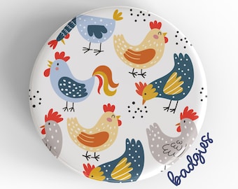 Badgie de modèle de poulet, topper rétractable de bobine d’insigne, ferme, poulets, vétérinaire, vétérinaire, cadeau d’infirmière, enseignant, RN, pédiatres, pédiatrie, animaux