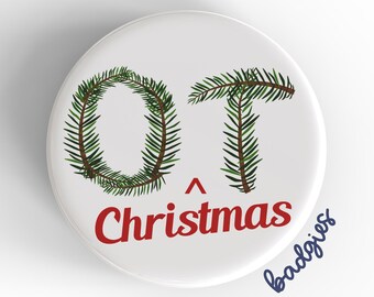 O Christmas T badgie, occupational therapist badge reel cover, OT holiday gift, therapy, retractable badge reel add on, student, OTA, COTA